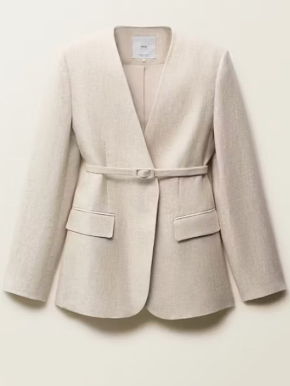 [NWT] Mango Suit Linen Blazer with Belt - XS